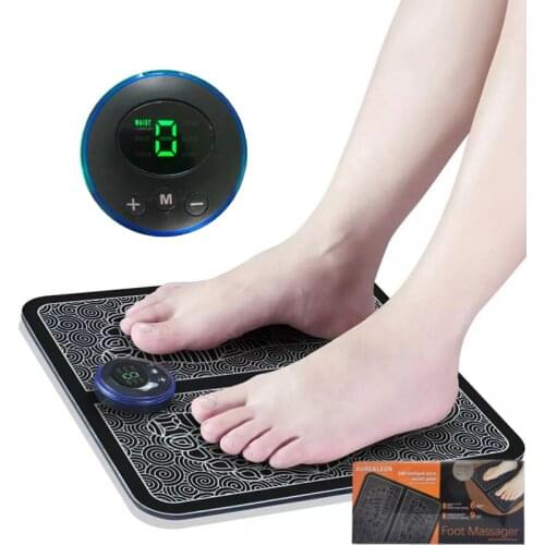 2021 New Wireless Foot Massager, Smart EMS Electric Foot Pad, Rechargeable Foot Massage Pad, Plantar Pulse Pedicure Machine