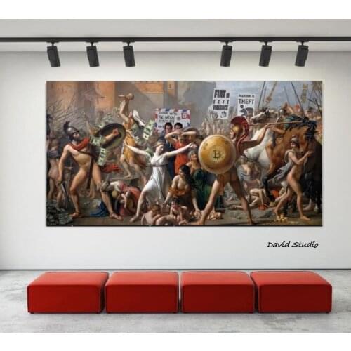Bitcoin Battle World War on Canvas Posters and Prints Wall Art