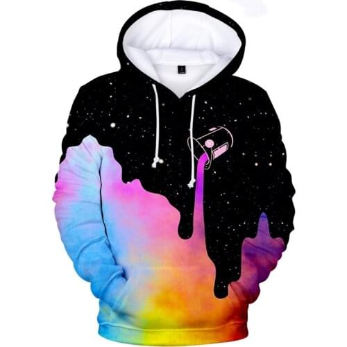 3 To 14 years kids hoodies Pouring milk star paint bucket 3d printed hoodie sweatshirt boys girl long sleeve Jacket Teen clothes