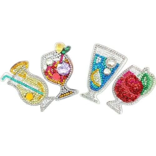 DIY Diamond Painting Wineglass Cup Cupcake Keychian Party Special Diamond One Set Colorful Shinny Bag Accessories Wholesale