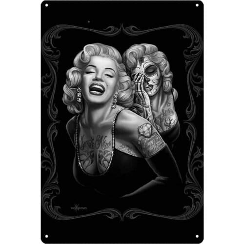 EICOCO Marilyn Monroe Sexy Tattoo (20x30cm) Retro Metal Tin Vintage Wall Art Sign