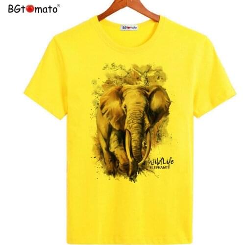 BGtomato real photo elephant 3D t shirts Mens super cool hot sale summer tops tees Good quality comfortable casual T-shirts
