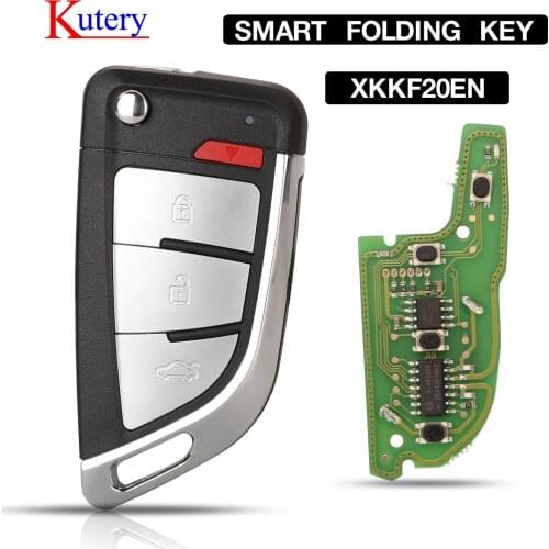 Kutery Xhorse PN:XKKF20EN 4 Buttons Folding Flip Smart Remote Car Key For Wire Universal For VVDI Key Tool English Version