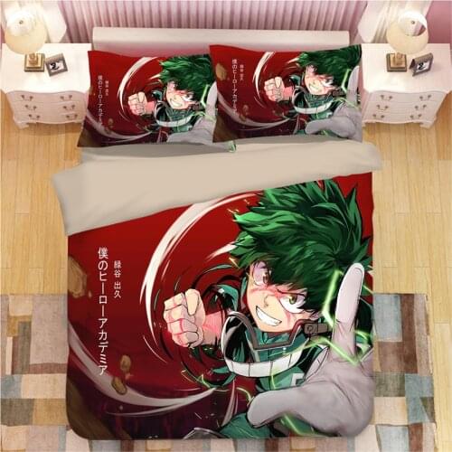 Anime My Hero Academia All Might Bedding Set Duvet Covers Pillowcases One For All Comforter Bedding Sets Bed Linen Bedclothes