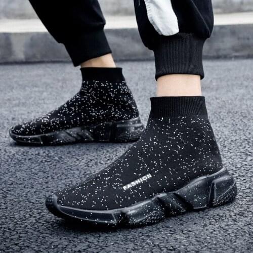 Men women letter sneakers Luxury High Top sport shoes Male Running socks Shoes soft sole Fashion Platform trainer streetwear