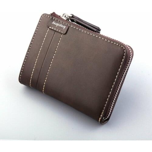 Mens Wallet Leather Credit Card Holder RFID Blocking Zipper Thin Pocket Wallets