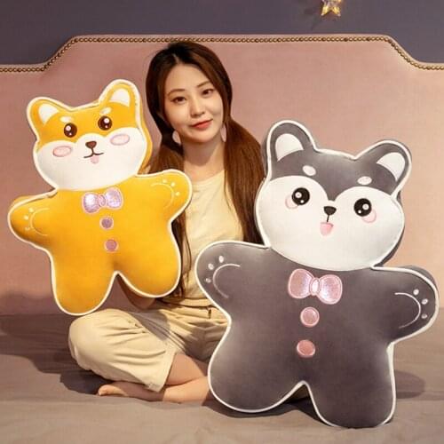 Soft Plush Dog Pillow Shiba Inu Cushion Chair Back Cushion Sofa Husky Pillow Soft Thicken Home Decora Birthday Gifts