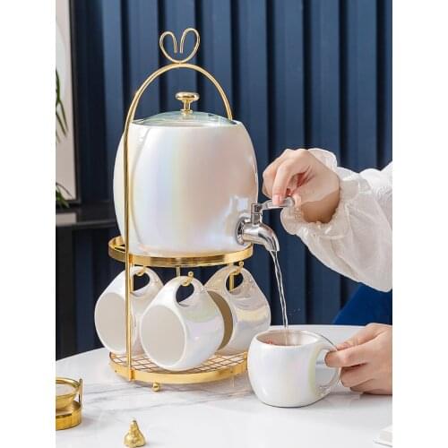 Zq Cold Water Bottle Cold Water Jar Set Household Kettle Ceramic Nordic Creative High Temperature Resistant Explosion-Proof