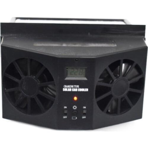 Dependable Black Solar Dual Fan Car Front/Rear Window Air Vent Cool Cooler Fan