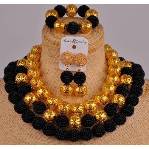 New fashion black women jewelry set costume necklace african jewelry set women nigerian traditional wedding set ZZ24