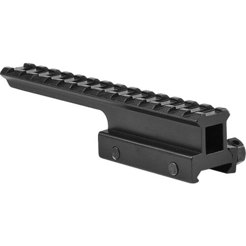Hunting Extened High Riser Base Flat Top 145mm Length 14 Slots Suit 20mm Picatinny/Weaver Rail Mount for Riflescope Airsoft Gun