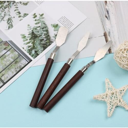Professional 3pcs Professional Stainless Steel Artist Painting Palette Knife Kit Spatula Paint Art Craft Clay Tools