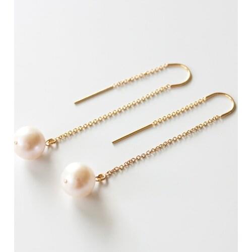 Natural Pearl Earrings 14K Gold Filled Drop Earrings Handmade Jewelry Boho Oorbellen Brinco Vintage Jewelry Women Earrings