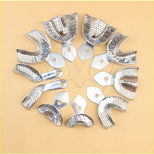 Dental Impression Tray set Solid Denture Instruments Stainless Steel New