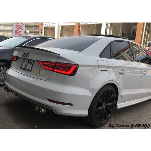 Fiber Spoilers For Audi A3 Sedan Spoiler 2013 2014 2015 2016 2017 2018 2019 Rear Wing Top Car-styling Auto Car Accessory Sport