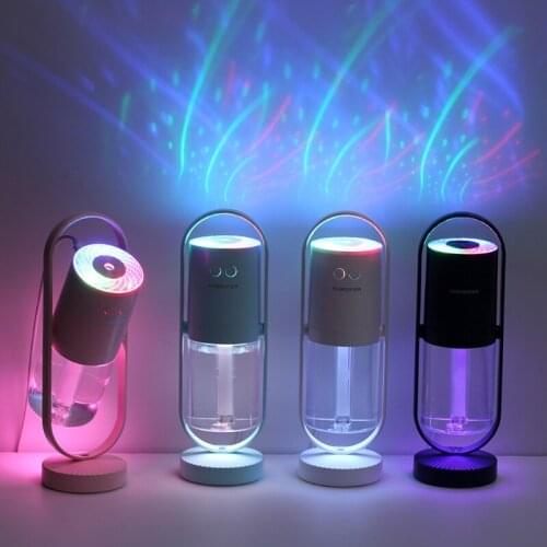 360 Degree Rotary Air Humidifier Colorful LED Light USB Projection Mist Maker Au09 21 Dropshipping