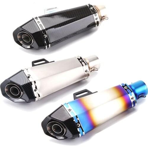 TKOSM Universal Motorcycle Exhaust Pipe 51mm 60mm Modified Scooter Exhaust Muffler for Kawasaki Z750 Z800 for Ninja250 Max 500