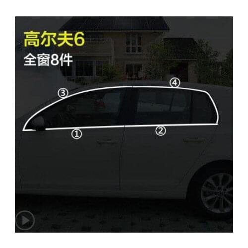 High-quality stainless steel Strips Car Window Trim Decoration Accessories Car styling For Golf 6 2010-2013