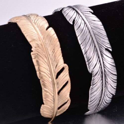 High-end Temperament Feather Open Titanium Steel Aesthetic Retro Bracelet Men&Women Couple Fashion Bracelet Unique Gift Jewelry