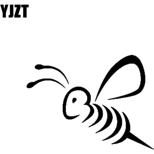 YJZT 12.7CM*9.5CM Simple Pen Decals Vinyl Car Stickers Bee Black/Silver C19-0019