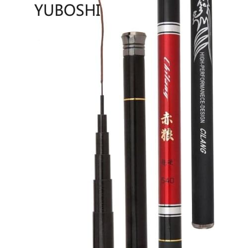 YUBOSHI Super Light Hard Carbon Fiber Hand Fishing Pole Telescopic Fishing Rod 3.6-7.2M Portable Stream Travel Carp Fishing Rod