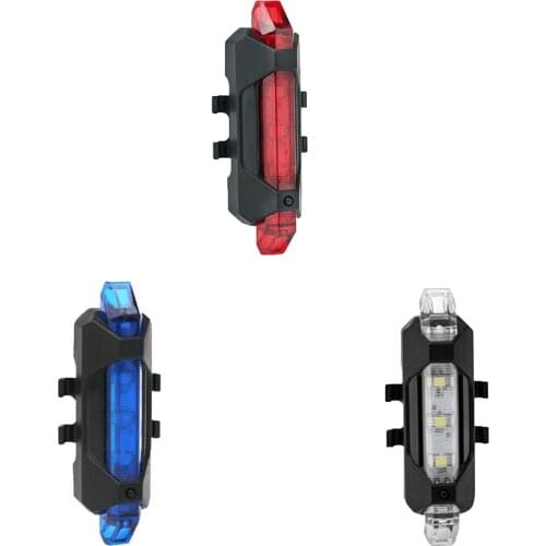 5 LED USB Rechargeable Bike Tail Light Bicycle Safety Cycling Warning Rear Lamp Portable Flash Taillight