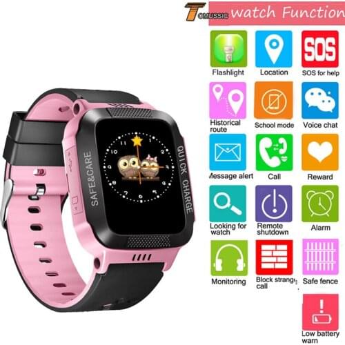 1.44 inch OLED Screen Children Smart Watch Anti-lost Kids Safe GPS Tracker SOS Call GSM Smart Watch Phone For Android IOS 3D25