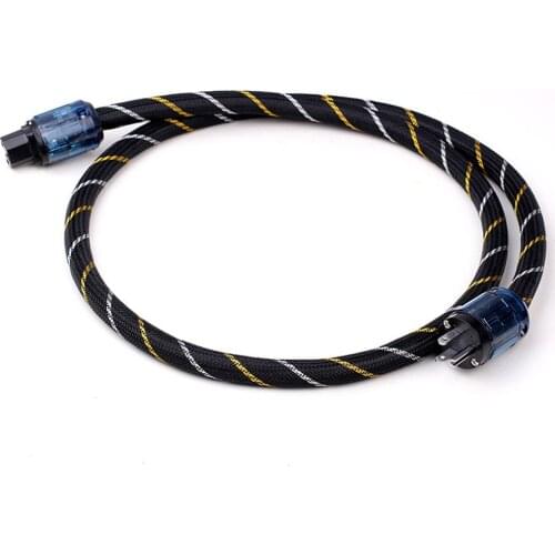 1pcs OFC Pure Copper Hi-End Hifi Audio US Power cord cable hifi AC Power cable With P037 /C037 USPower Plug Cable HIFI