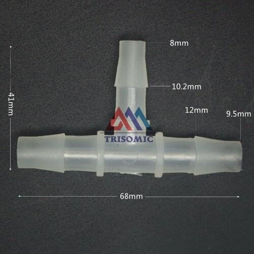 10mm*8mm*10mm T type Reducing Connector Tube Joiner Material PP Plastic Fitting Fish Tank Airline Aquarium