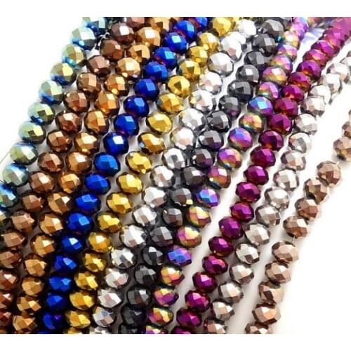 4mm 800pcs/lot white u98834 multicolor Mixed black Austria Glass Faceted Rondelle Beads strand spacer bracelet DIY