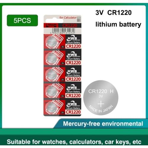 5X CR1220 For maxell Button Cell Coin Batteries CR1220 Car Remote Control Electric Alarm 3V Lithium Battery Suitable Watch