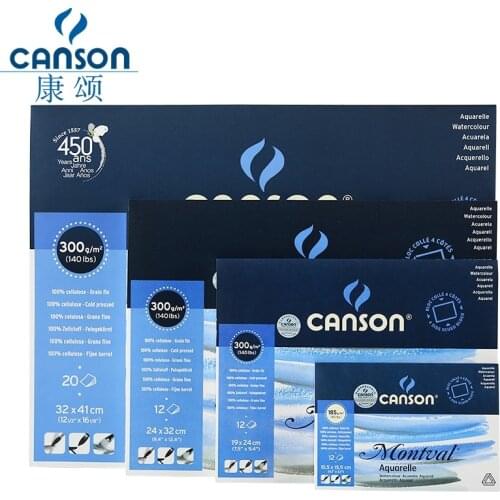 Canson Montval Watercolor Book 300g 20sheets Watercolor Paper Drawing Sketching Book Colored Pencils Painting