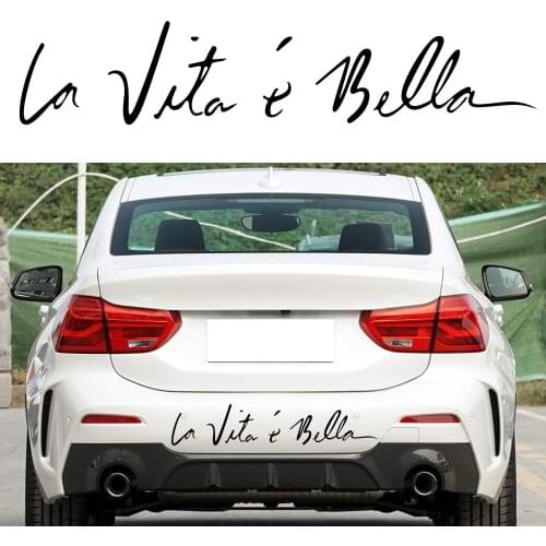 Three Ratels Car Stickers Decals La Vita e Bella Reflective Letters Vinyl Decal Fashion Creative Full Body Styling Sticker