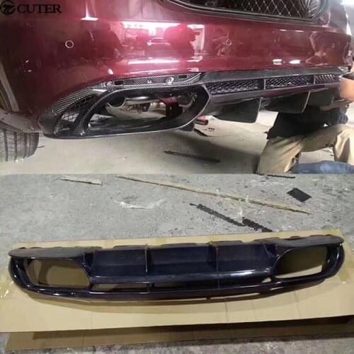 Carbon Fiber Car body kit Rear bumper lip diffuser For Alfa Romeo Giulia 2017