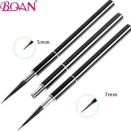 BQAN 1pcs Nail Liner Brush Painting Brush black handle Nail Brushes Gel Pen For DIY Nail Painting Line Nail Tool 5/7mm