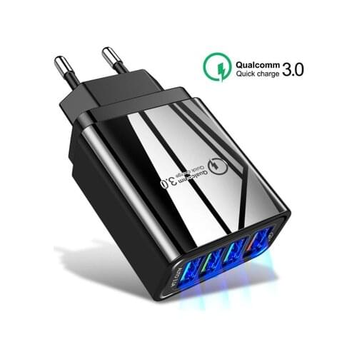 Quick Charge 3.0 USB Charger for Mate 30 S10 A50 Tablet QC 3.0 Fast Wall Chargers US/EU Plug Adapte ForiPhone 11