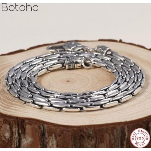 Solid Wholesale 100% Real Pure S925 Sterling Silver Necklace 3MM Thick Chain Men Gift Thai silver long necklace free shipping