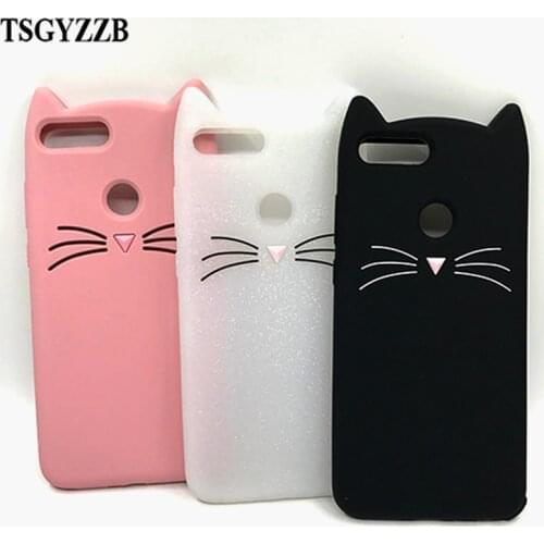 Cute 3D Cat Animals Phone Case For Huawei P40 P30 P20 Pro P8 Lite 2017 P Smart 2018 2019 Back Cover Gel Coque Silicone Funda