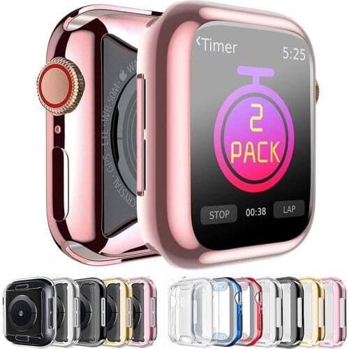 TPU cover For Apple Watch case 44mm 40mm iWatch case 42mm 38mm Soft Screen protector bumper for apple watch series 6 5 4 3 2 se