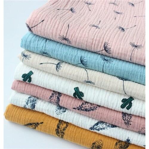 Breathable Pure Cotton Crepe Fabric DIY Sewing Quilting Cotton Fabric For Patchwork Skin-Friendly Cotton Material For Baby Cloth