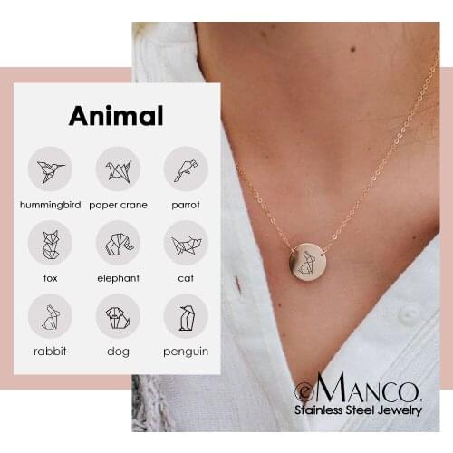 EManco Cat Personalized Necklace women Trendy Custom 316L Stainless Steel Necklace Female Fashion womens Choker Necklace Jewelry