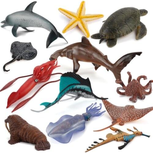 Simulation Figurines Toy Sea Animals Model Octopus, Seal,Crab Action Figures Ocean Aquarium Fish Miniature Model Kids Toys