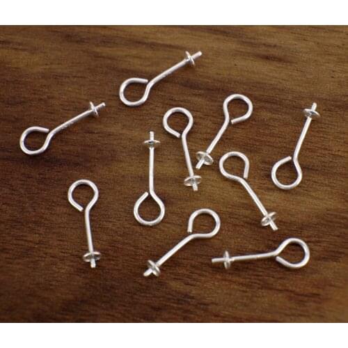 10PCS DIY Findings Supplies 925 Sterling Silver Ear Pin Stud Earrings A1574