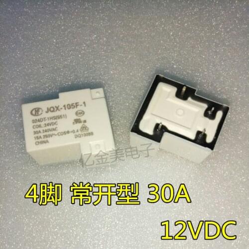 JQX-105F-1 024DT-1HS normally open 4-pin relay 30A 12VDC JQX-105F-1