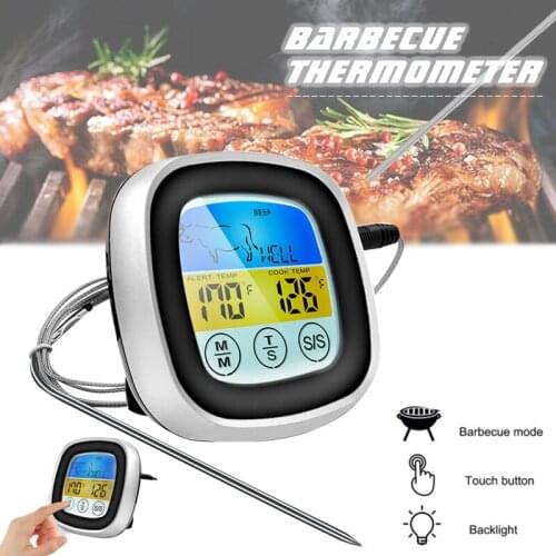 Kitchen Oven Thermometer Timer Portable Outdoor BBQ Meat Food Temperature Meter High Quality Stainless Steel Digital Thermometer