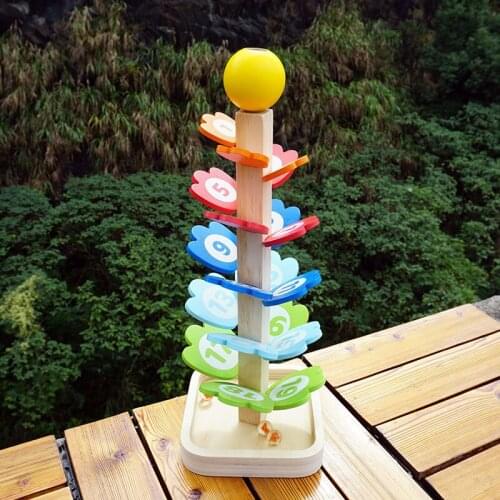 Small Wood Marble Sounding Tree Baby Interactive Ball Game Jenga Blocks Kids Educational Toys For Children Wooden Sounding Tree