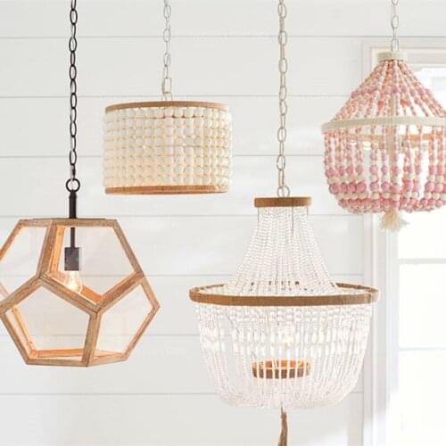 Small wood pendant lights nordic crystal light fixtures for girls' room kids'/childrens'/babys' bedroom bedside hanging lighting