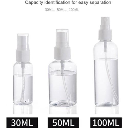 Refillable Bottles Travel Transparent Plastic Perfume Atomizer Empty Small Spray Bottle 30/50/100ml Toxic Free Safe Dropship