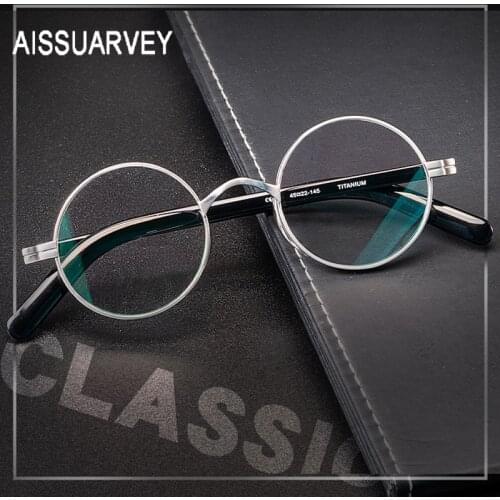 Small Round Designer Titanium Optical Eyeglasses Frames Men Quality Glasses Frame Women Retro Vintage Prescription Acetate New