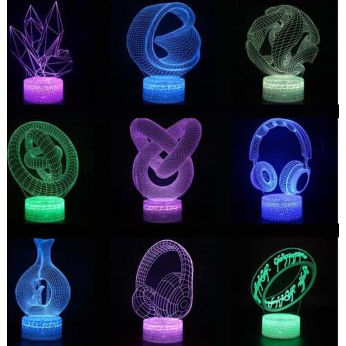 3d Table Lamp For Bedroom Remote Touch Usb And Battery Power Supply Modern Table Light Christmas Gift Childrens Toys